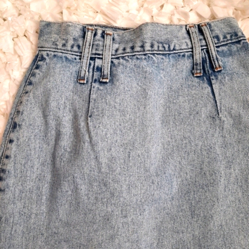 Vintage Denim Skirt High Waist Acid Wash Midi XS/S - Picture 8 of 14